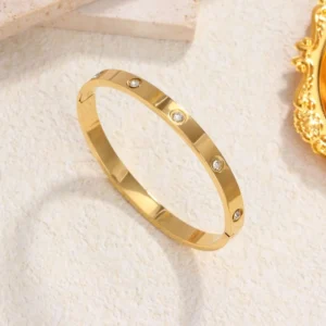 Brazalete geométrico redondo 18K