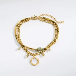 Pulsera de piedra natural 18K