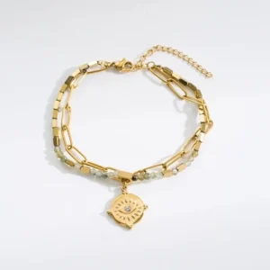 Pulsera de piedra natural 18K