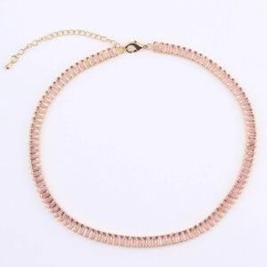 Gargantilla geométrica rosa 18K