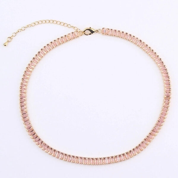 Gargantilla geométrica rosa 18K