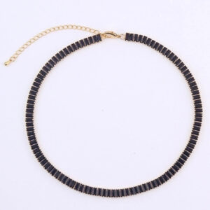 Gargantilla geométrica negro 18K