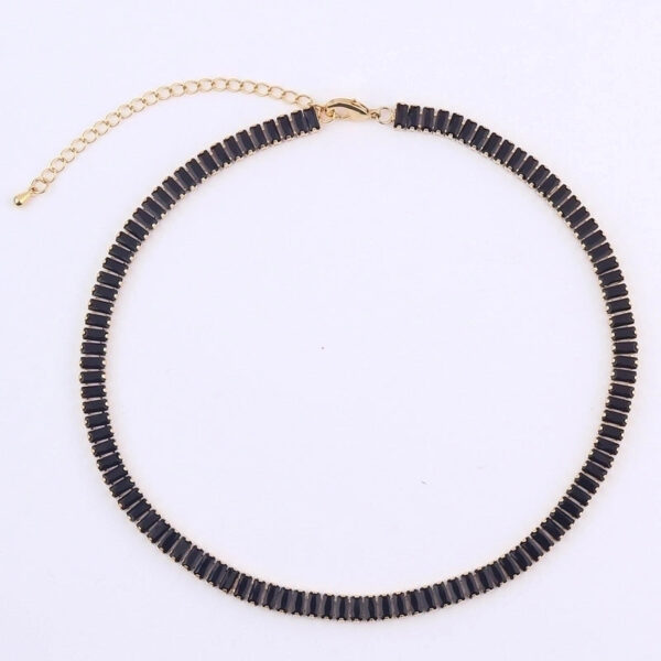 Gargantilla geométrica negro 18K