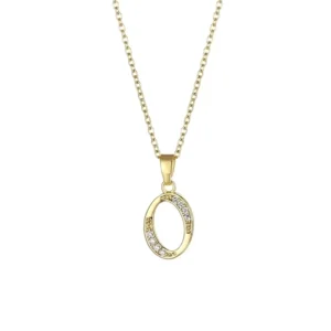 Collar con letra de carta "O" 18K