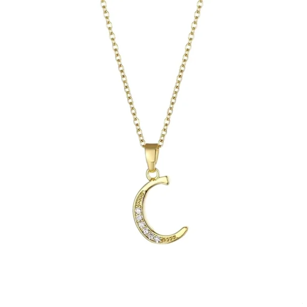Collar con letra de carta "C" 18K