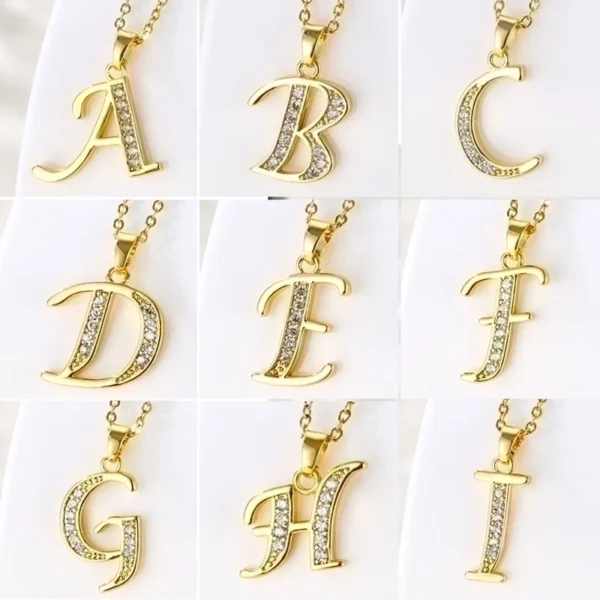 Collar  con letra de carta "N" 18K - Image 4