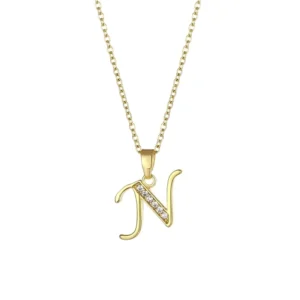 Collar  con letra de carta "N" 18K