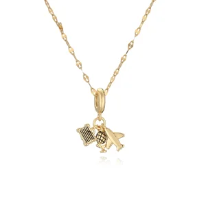 Collar con colgante estilo simple  18K