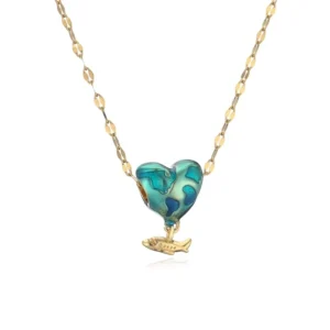 Collar con colgante estilo simple  18K