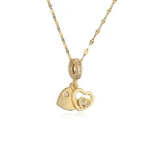 Collar con corazones  18K