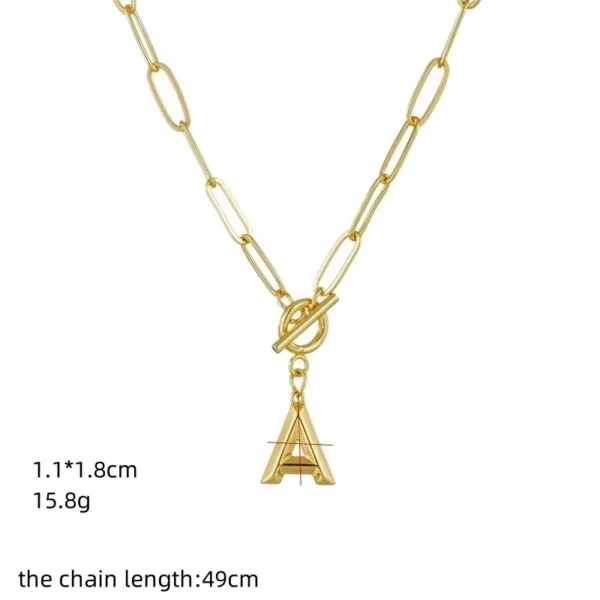 Collar con colgante letra "A" 18K - Image 2