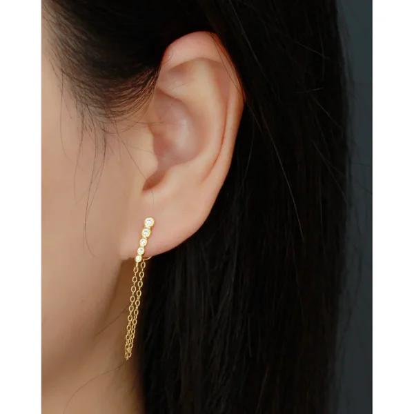 Aretes de botón 18K - Image 3