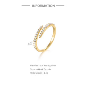 Anillo abierto minimalista geométrico 18K