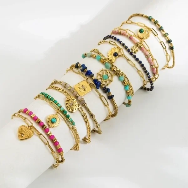 Pulsera de piedra natural 18K - Image 3
