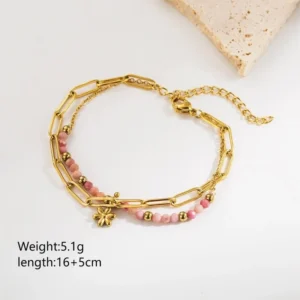 Pulsera de piedra natural 18K