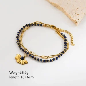 Pulsera de piedra natural 18K