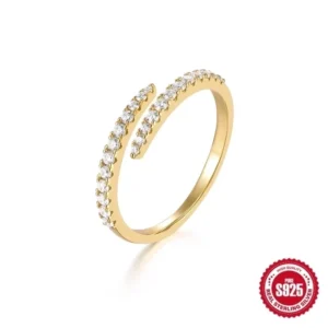 Anillo abierto minimalista geométrico 18K
