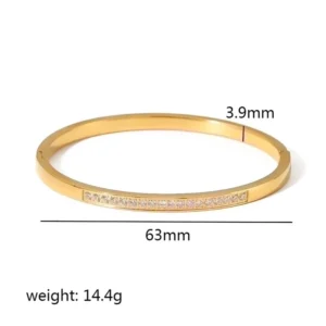 Brazalete  con incrustaciones de circonio 18K