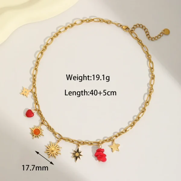 Collar de piedra natural y estilo vintage 18K