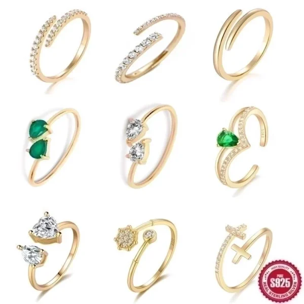 Anillo abierto minimalista geométrico 18K - Image 2