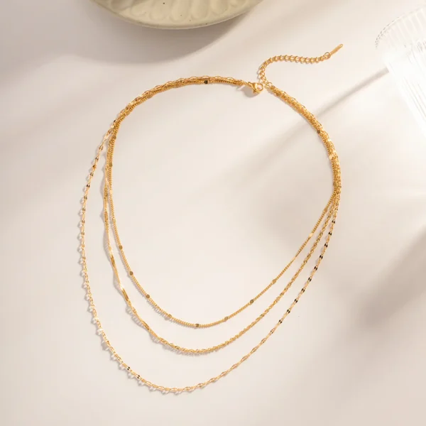 Collar de cadena estilo IG chapado en oro de 18K - Image 2