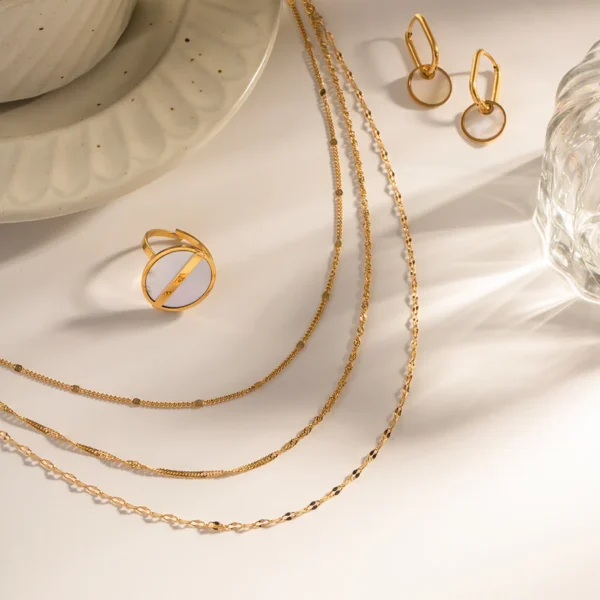 Collar de cadena estilo IG chapado en oro de 18K - Image 3