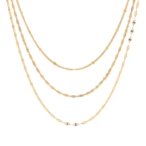 Collar de cadena estilo IG chapado en oro de 18K