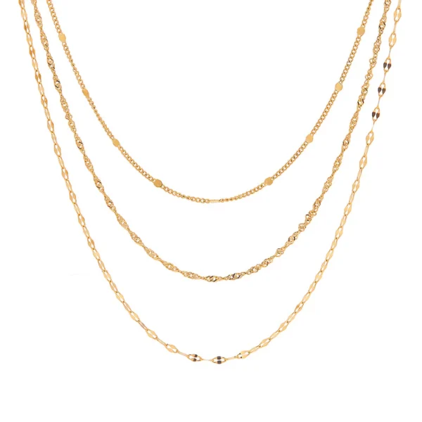 Collar de cadena estilo IG chapado en oro de 18K